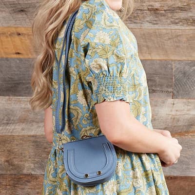 Blue Mini Bag Charm Crossbody