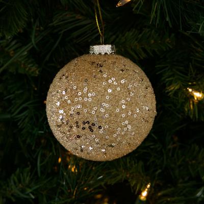 Gold Glitter Ball Ornament