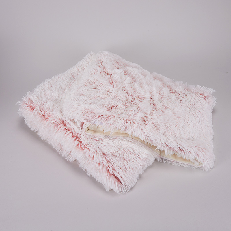 Pink Plush Faux Fur Throw Cracker Barrel
