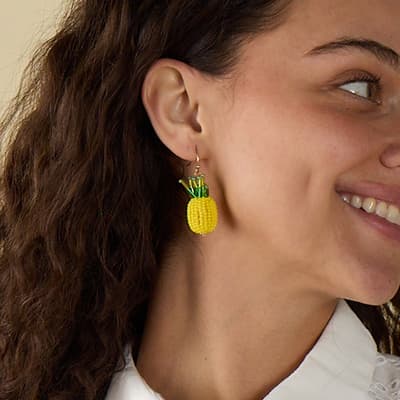 Beaded Pineapple Earrings