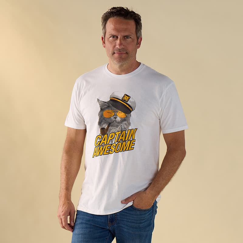 Captain Awesome Short Sleeve White Tee - Cracker Barrel