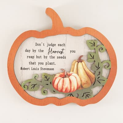 Pumpkin Shaped Block Sign