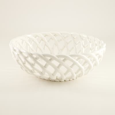 White Ceramic Decorative Bowl