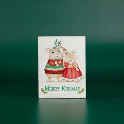 Merry Kissmas Block Sign