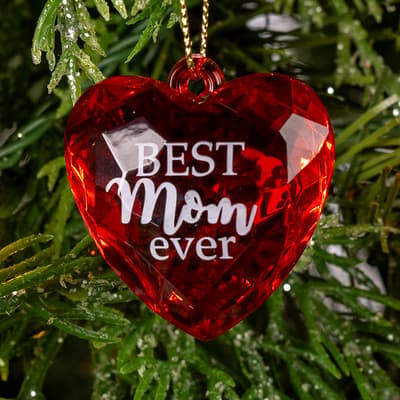 Best Mom Ever Acrylic Heart Ornament