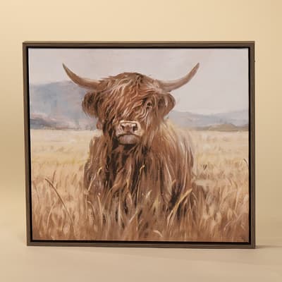 Highland Cow Canvas Wall Hanging