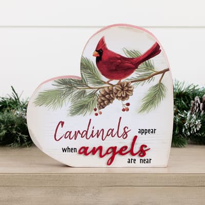 Cardinals Appear Heart Shape Block