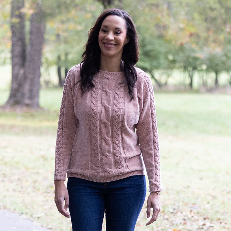 Pink Chenille Sweater - Cracker Barrel