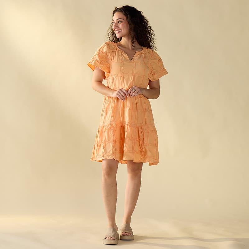 orange textured dress Cut Out Keyhole Sleeveless Crochet Sweetheart, Sunlit Escape Textured Maxi Dress in Orange, Size XS, For Vacation