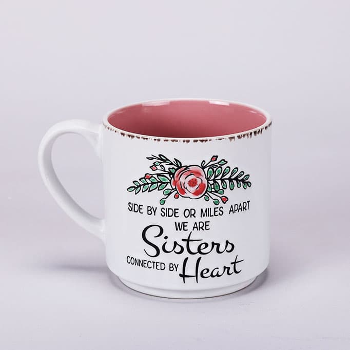 Sister Ceramic Coffee Mug with Clay Dipped Base - Ecclesiastes 4:9