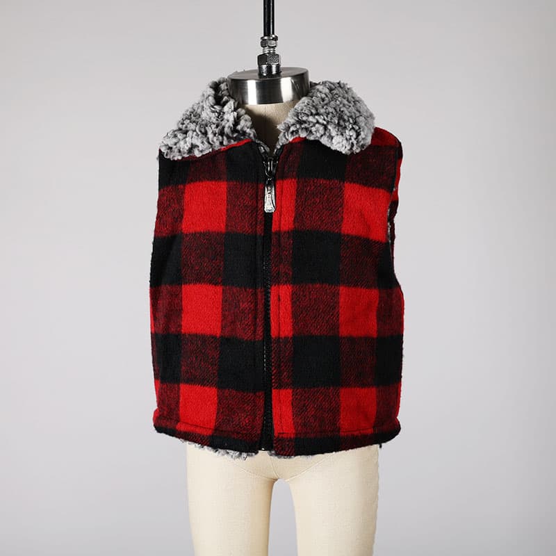 Toddler Buffalo Check Sherpa Vest Cracker Barrel