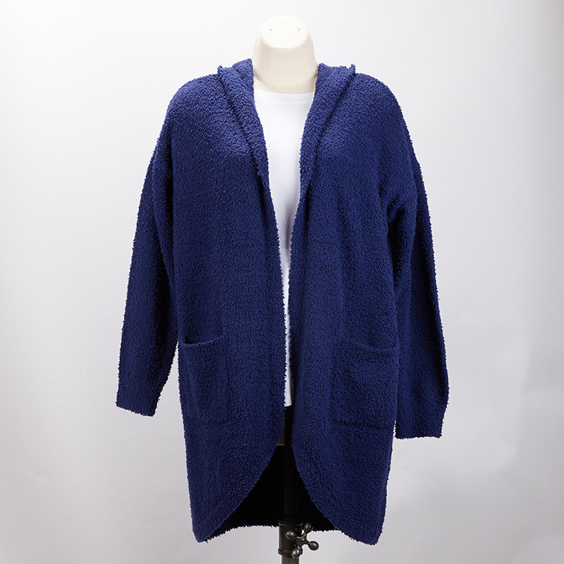 Navy Soft Hooded Cardigan - Cracker Barrel