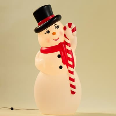 Snowman with Candy Cane Blow Mold