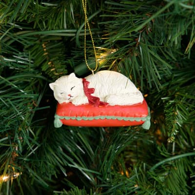Cat on Pillow Ornament