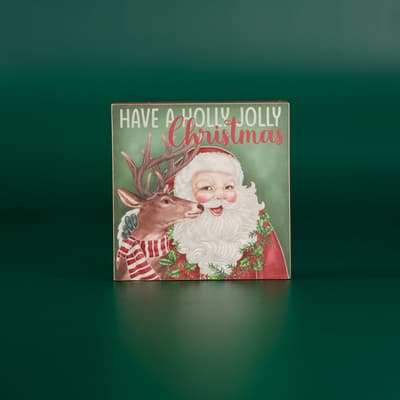 Holly Jolly Christmas Block Sign