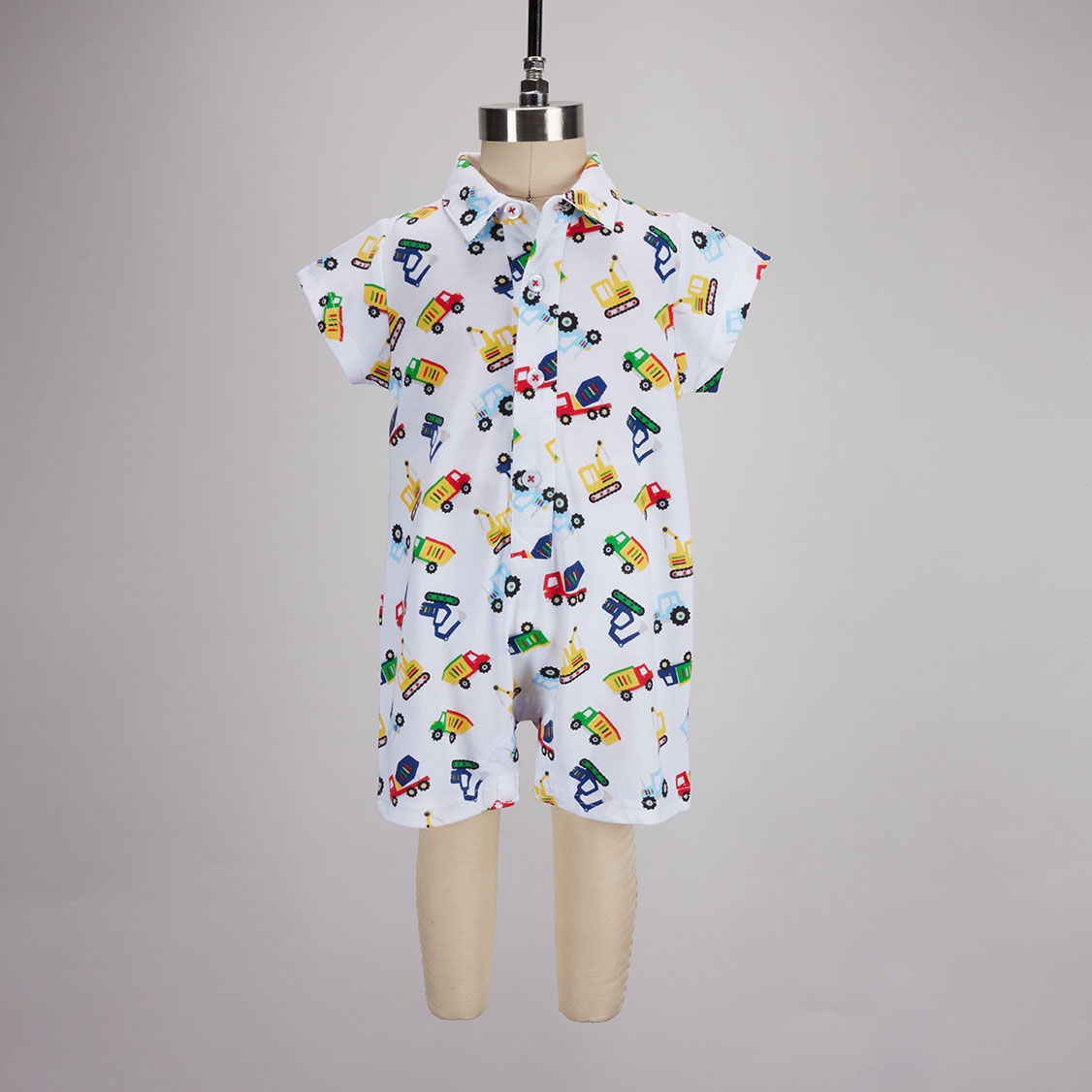 Petit Ami Knit Dump Truck Romper