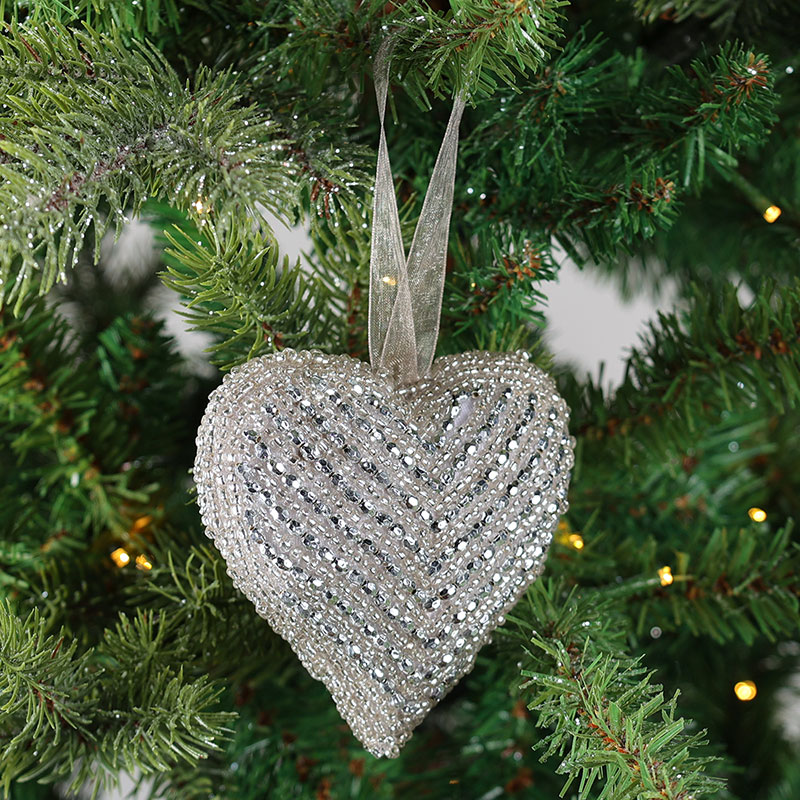 Beaded Heart Ornament - Cracker Barrel