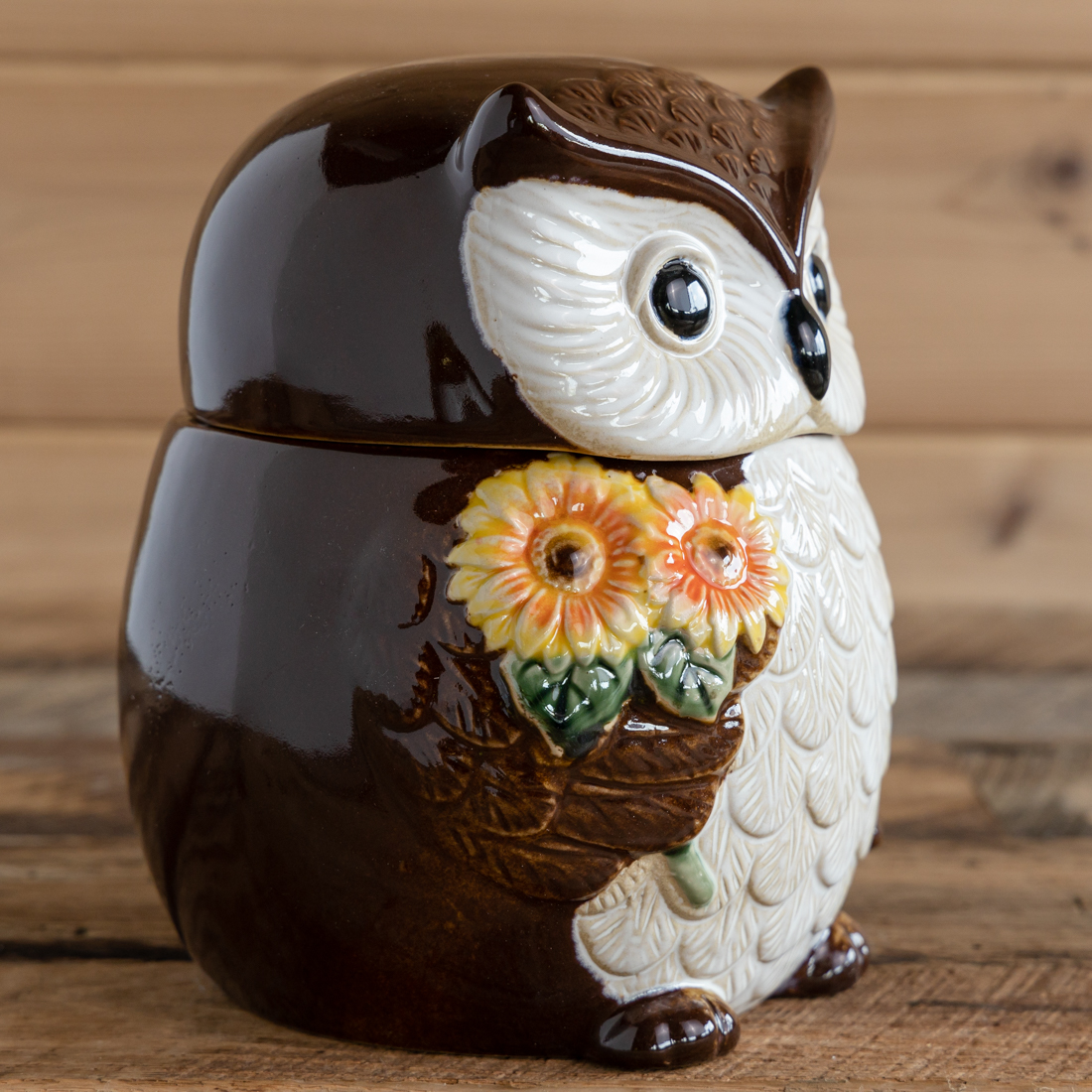 Stunning Cracker Barrel Fall Harvest Owl Halloween outlets Ceramic Cookie Jar NIB