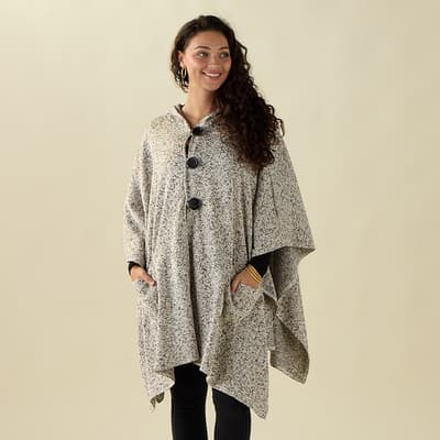 Marled Button Front Wrap