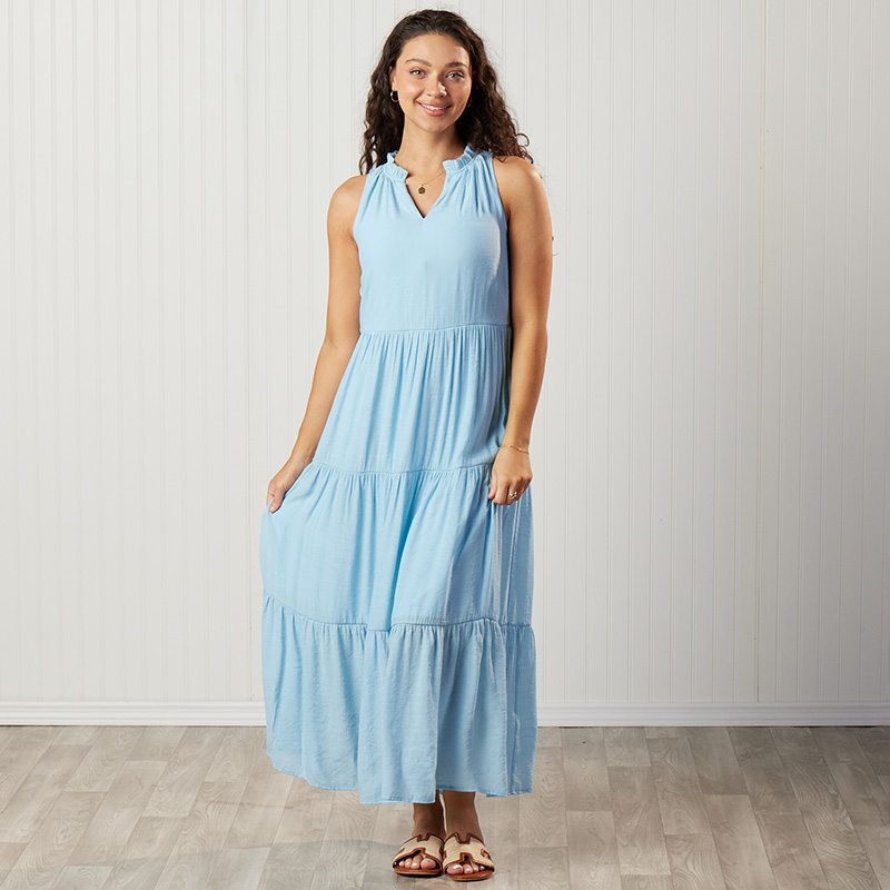 cranius big blue dress Cassia Bow-Shoulder Crepe Gown main image 0