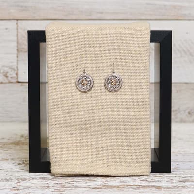 Filigree Circle Drop Bling Earring