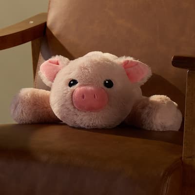 Laying Pink Pig Medium Plush