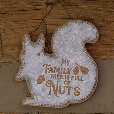 My Family Tree Squirrel Shape Sign