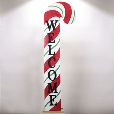 Wood Candy Cane Wall Leaner