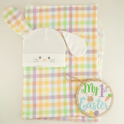 My First Easter Swaddle and Hat Bunny Set