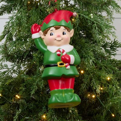 LED Elf Blow Mold Ornament