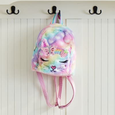 Faux Fur Cat Face Backpack