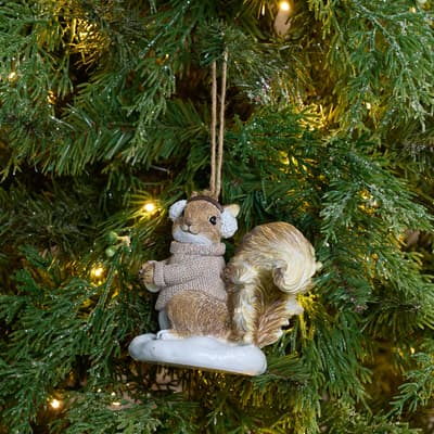 Squirrel with Earmuffs Ornament