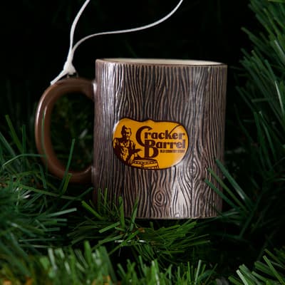 Barnwood Ceramic Mug Ornament