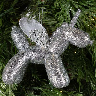 Silver Balloon Unicorn Ornament