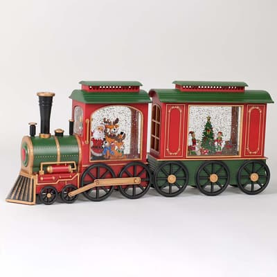 Santa's 2 Piece Train Christmas Glitter Globe