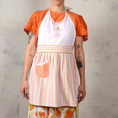 Embroidered Live Life With Zest Hostess Apron