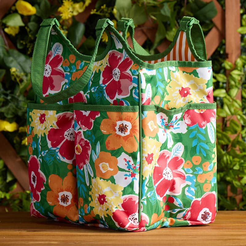 Green Floral Hold Everything Tote Cracker Barrel