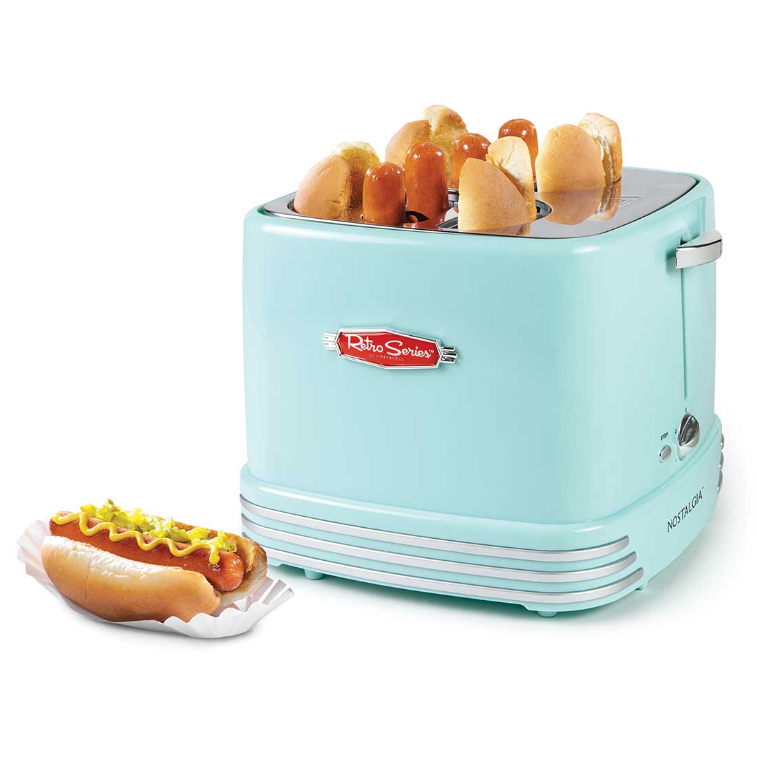 Nostalgia Four Slot Pop-Up Hot Dog Toaster Review and Demo 