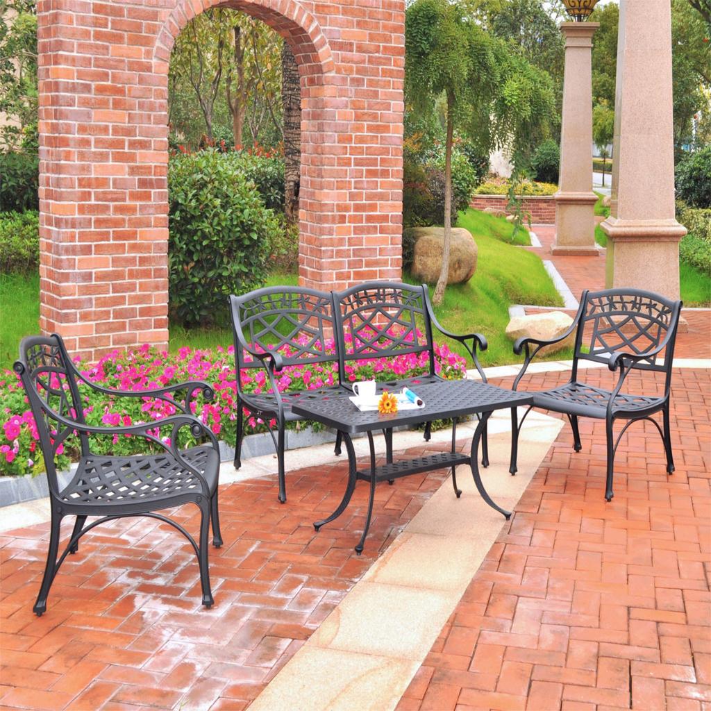 Sedona 4 Piece Metal Conversation Set Outdoor Furniture Cracker Barrel Cracker Barrel