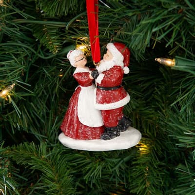 Mr. and Mrs. Santa Dancing Ornament