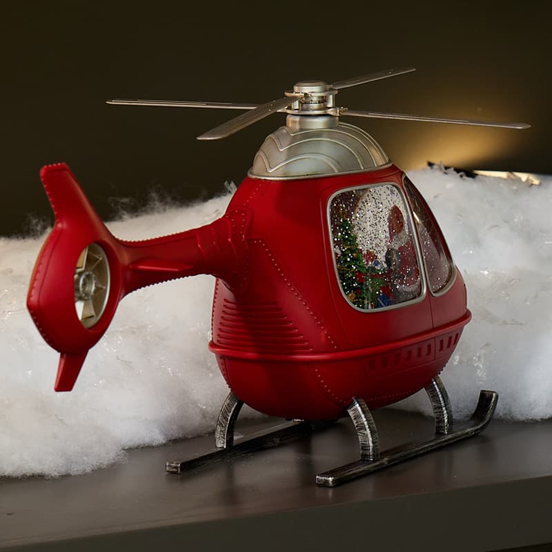 African American Santa's outlets Helicopter Glitter Globe