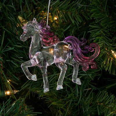 Unicorn with Multi Color Mane Ornament