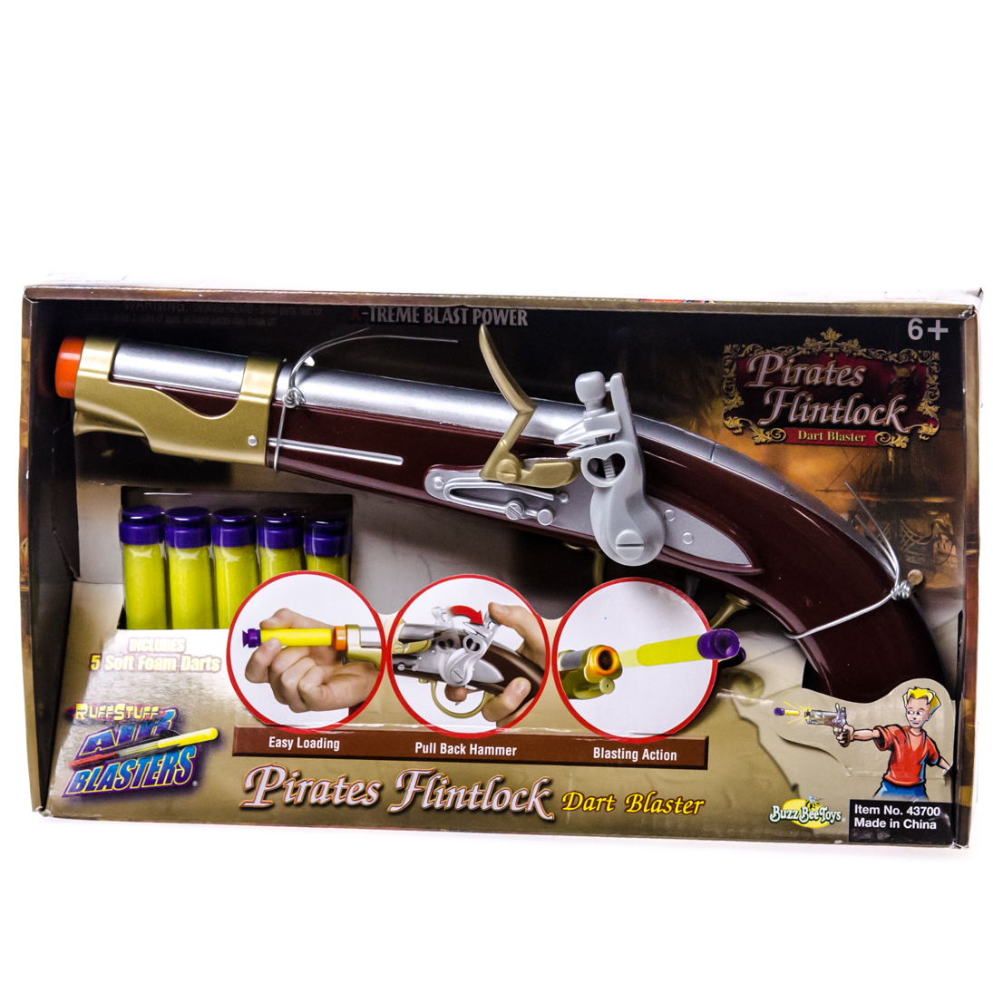Flintlock Foam Dart Blaster Flintlock Pistola Pirata Prop Disfraz y  decoraciones retro Juego de padres e hijos Juego al aire libre