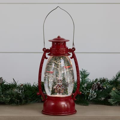 Winter Church Glitter Globe Lantern