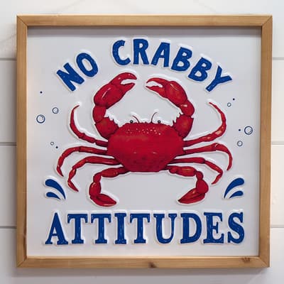 No Crabby Attitude Wall Decor