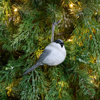 Resin Gray Bird Ornament