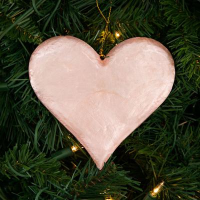 Pink Capiz Heart Ornament