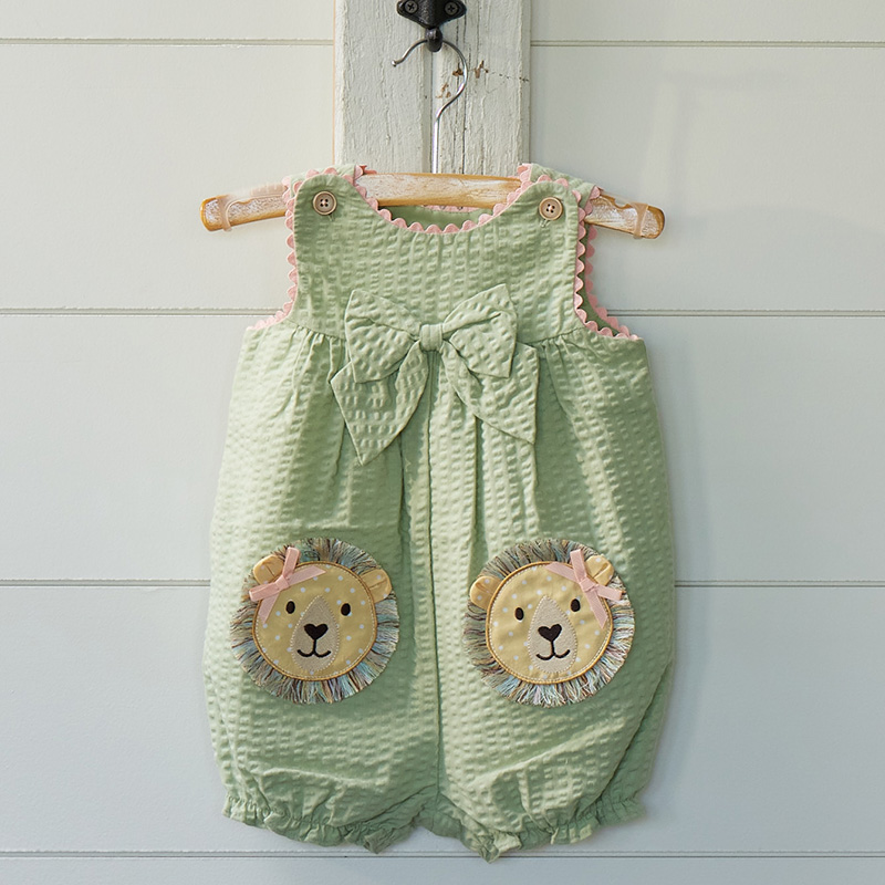 Luigi Romper Lion on Green Stripe main image 1