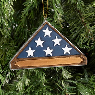 Personalize Folded American Flag Ornament