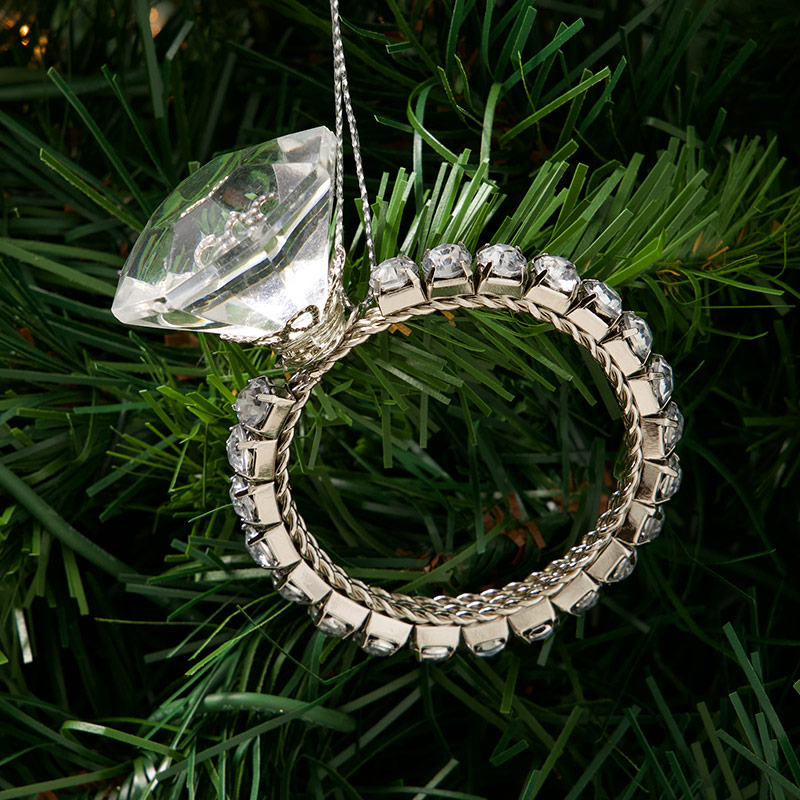 Faux Diamond Ring Ornament - Cracker Barrel